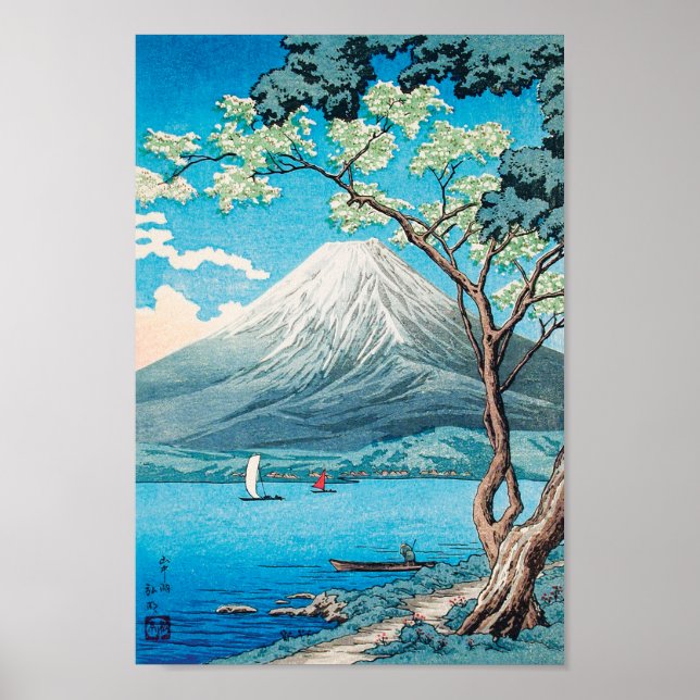 Poster Monte Fuji do lago Yamanaka por Hiroaki Takahashi (Frente)