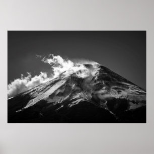 Poster Monte Fuji em preto e branco