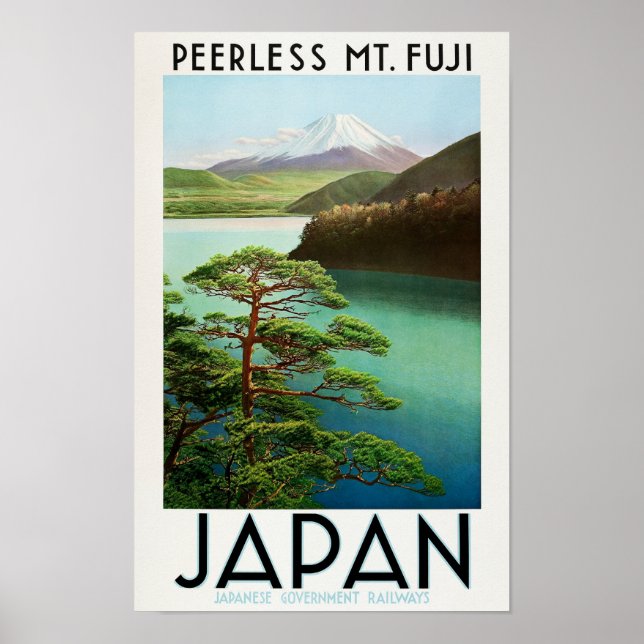 Poster Monte Fuji sem igual - Viagem Japão dos anos 30 (Frente)