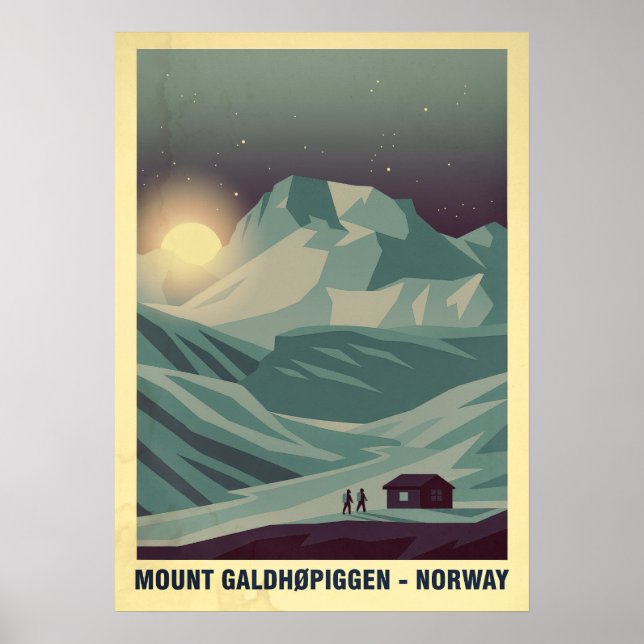 Poster Monte Galdhøpiggen Noruega V05 (Frente)