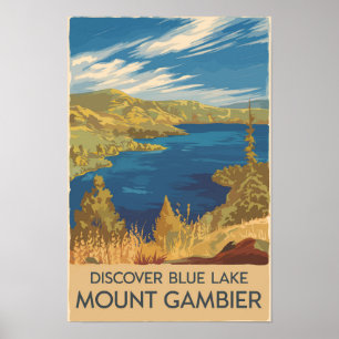 Poster Monte Gambier Austrália Ilustração Viagem Art
