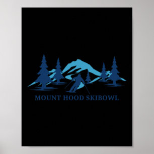 Poster Monte Hood Skibowl Oregon Estação de Esqui Esqui E