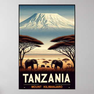 Poster Monte Kilimanjaro Safari – Viagens Clássicas pela