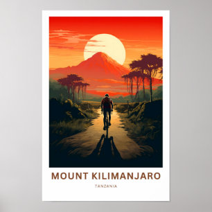 Poster Monte Kilimanjaro Tanzânia Travel Print
