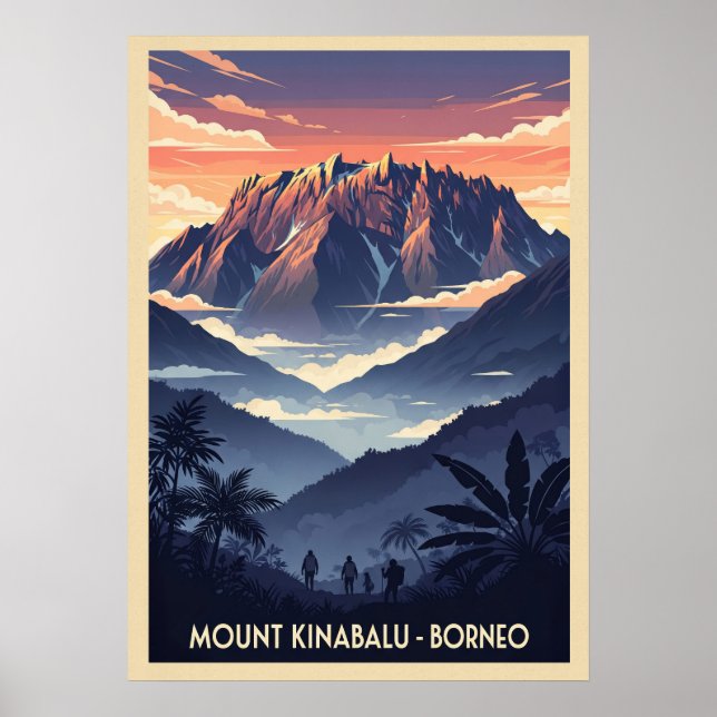 Poster Monte Kinabalu Bornéu V03 (Frente)