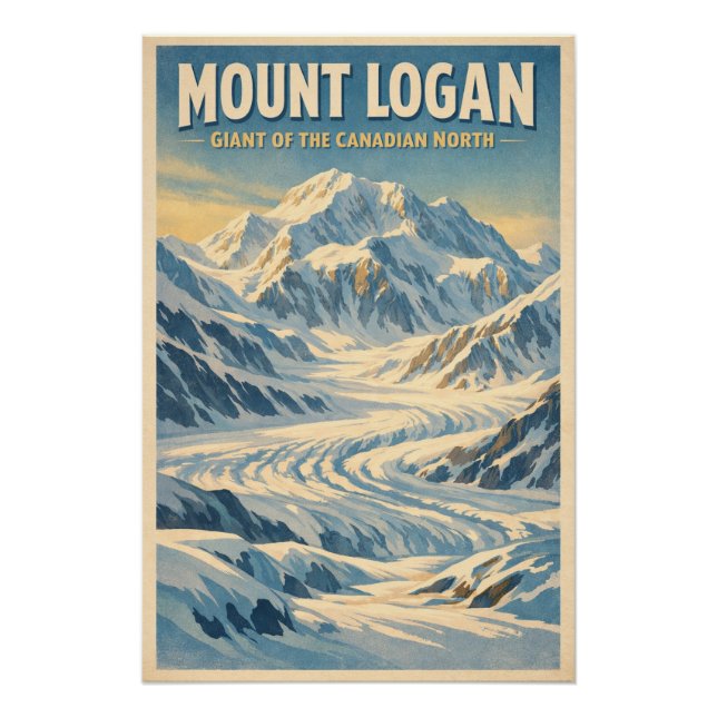 Pôster Monte Logan, Canadá, em um clássico retrô (Frente)