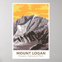 Monte Logan Canadá Viagem Arte Vintage