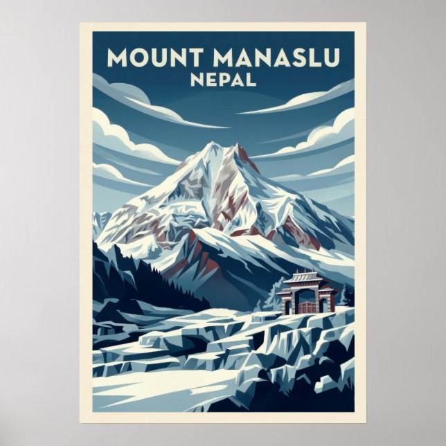 Poster Monte Manaslu Nepal V02 (Frente)