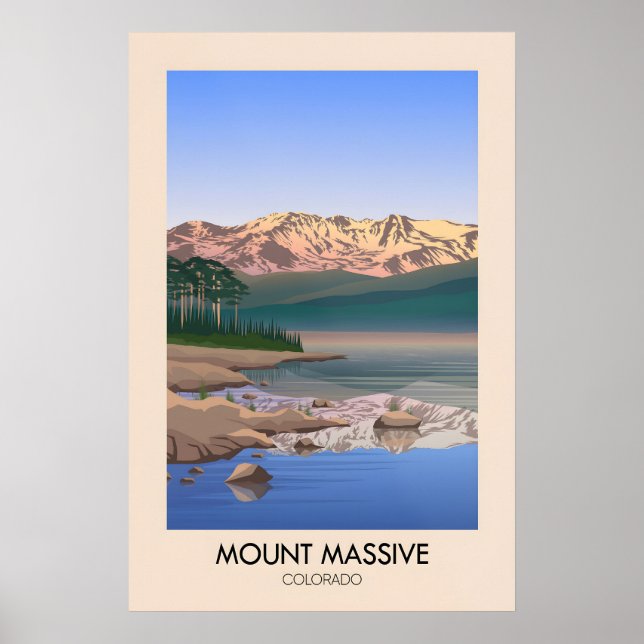 Poster Monte Massive Colorado EUA Cartaz de Viagem (Frente)