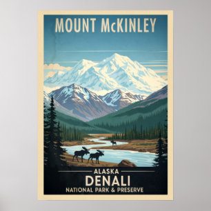 Poster Monte McKinley - Parque Nacional do Alasca Denali