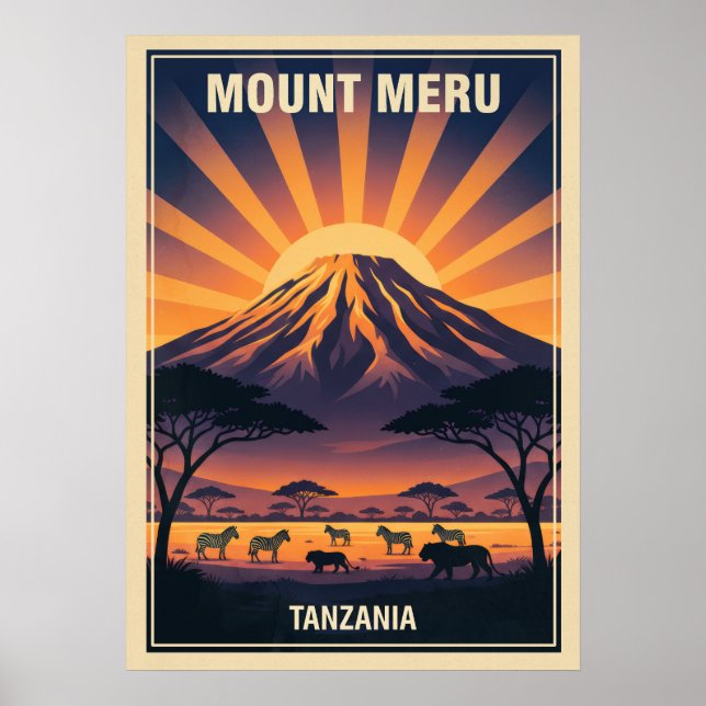 Poster Monte Meru Tanzânia V06 (Frente)