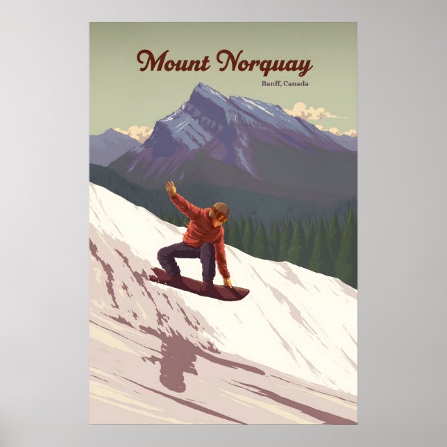 Poster Monte Norquay Banff Canadá Esqui Travel (Frente)