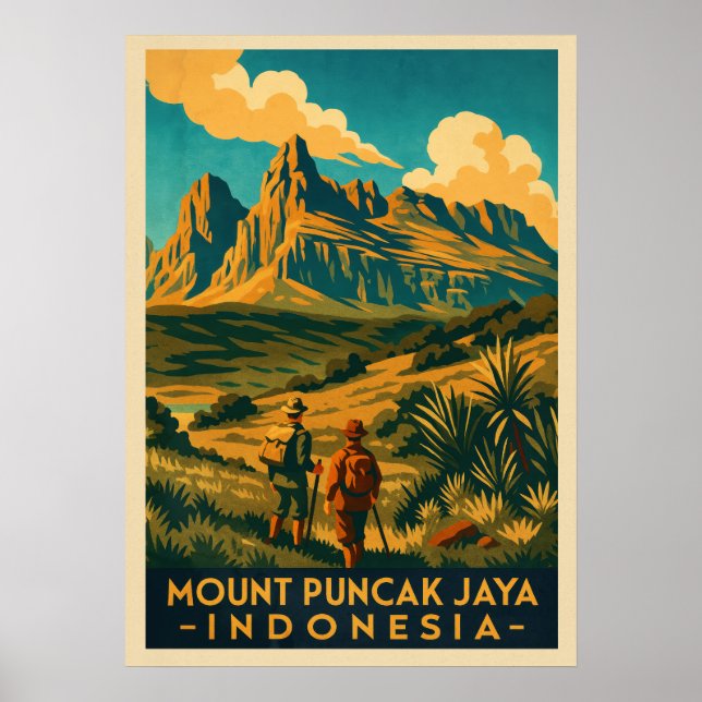 Poster Monte Puncak Jaya Indonésia V01 (Frente)