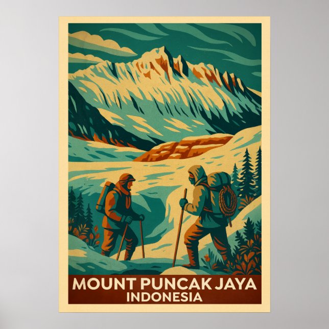 Poster Monte Puncak Jaya Indonésia V02 (Frente)