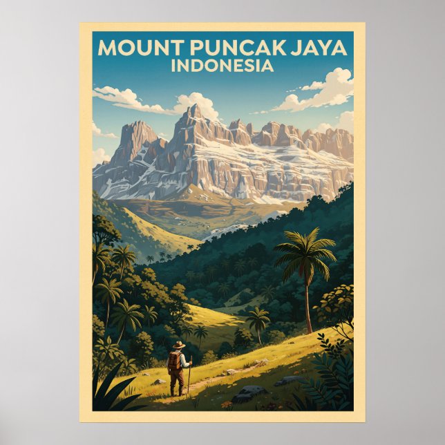 Poster Monte Puncak Jaya Indonésia V03 (Frente)