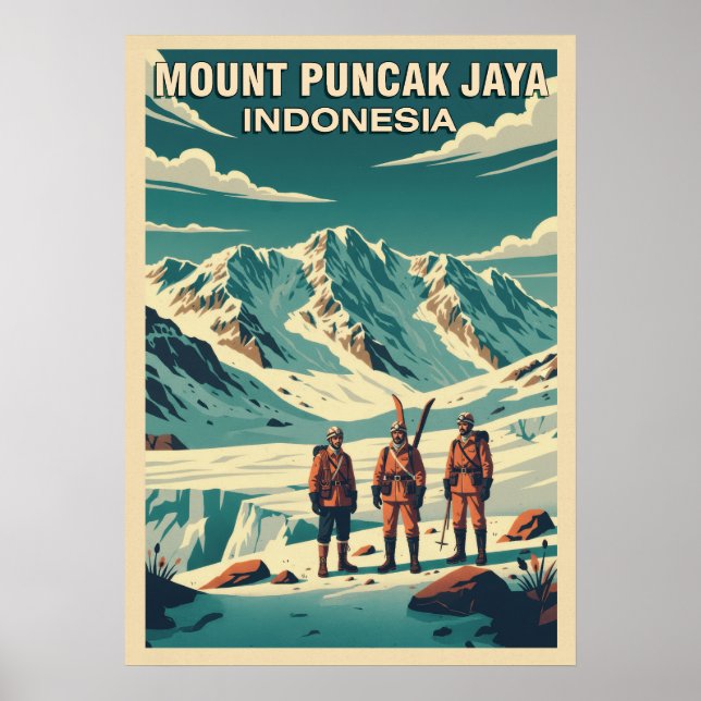 Poster Monte Puncak Jaya Indonésia V04 (Frente)