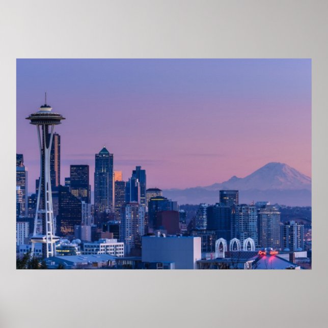 Pôster Monte Rainier ao fundo. (Frente)