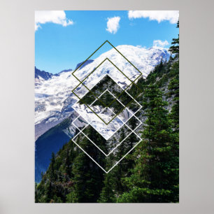 Poster Monte Rainier Geométrico