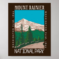 Monte Rainier National Park Vintage aflita