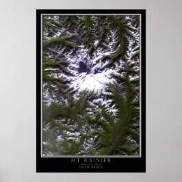 Poster Monte Rainier National Park Washington Satélite