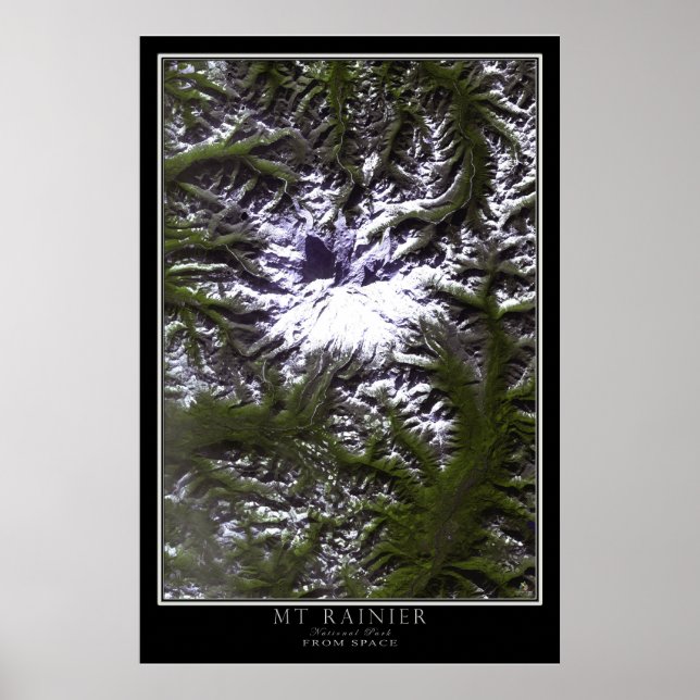 Poster Monte Rainier National Park Washington Satélite (Frente)