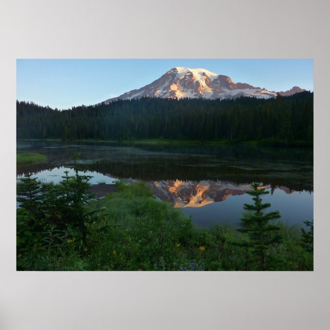 Poster Monte Rainier Refletido Sunrise II (Frente)
