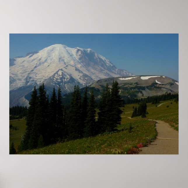 Pôster Monte Rainier visto da trilha Sourdough Ridge (Frente)