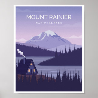 Poster Monte Rainier Washington