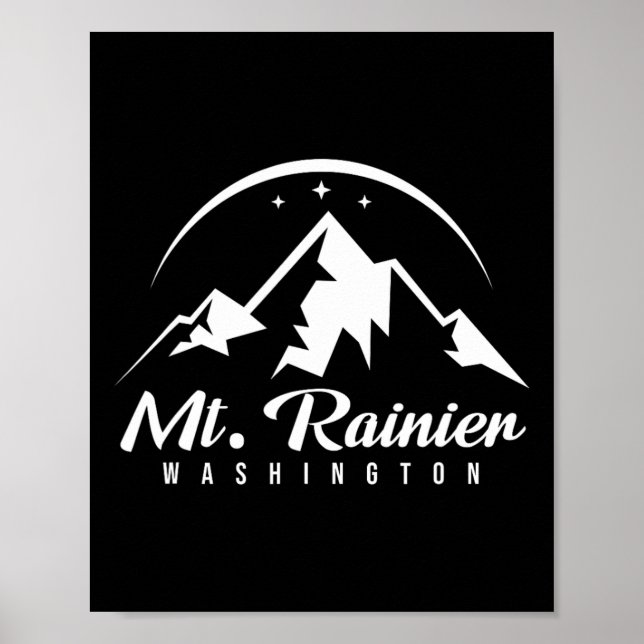 Poster Monte Rainier Washington Ski Resort Skiing Snowboa (Frente)