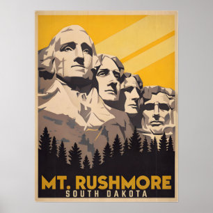 Poster Monte Rushmore, Dakota do Sul