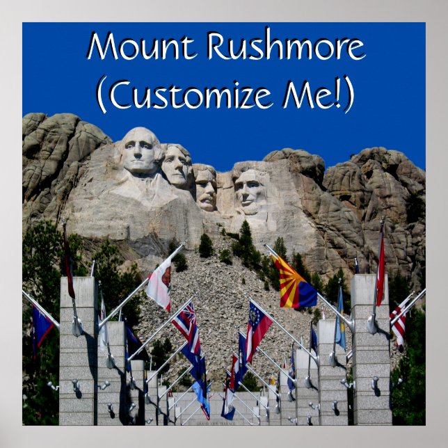 Pôster Monte Rushmore Foto Personalizável Souvenir (Frente)