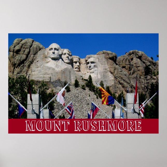 Poster Monte Rushmore Foto Personalizável Souvenir (Frente)