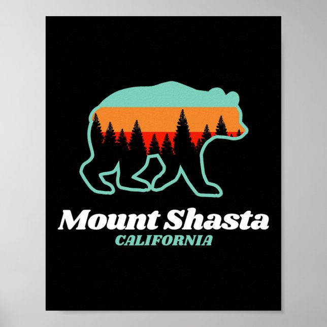 Poster Monte Shasta California Skiing Snowboard Bear (Frente)
