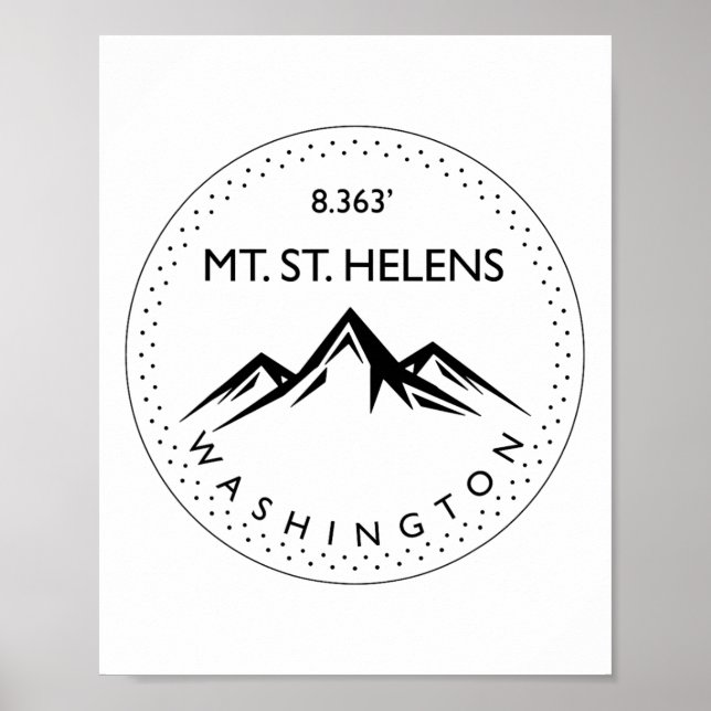 Poster Monte St. Helens Washington Escalada em Montanha C (Frente)