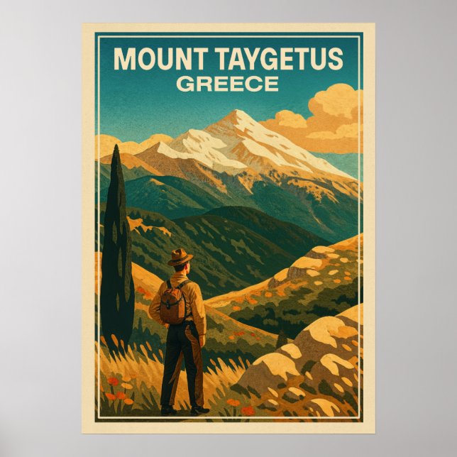 Poster Monte Taygetus Grécia V03 (Frente)