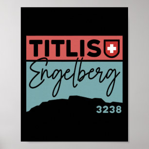 Poster Monte Titlis Engelberg Suíça Caminhada Hike Esqui