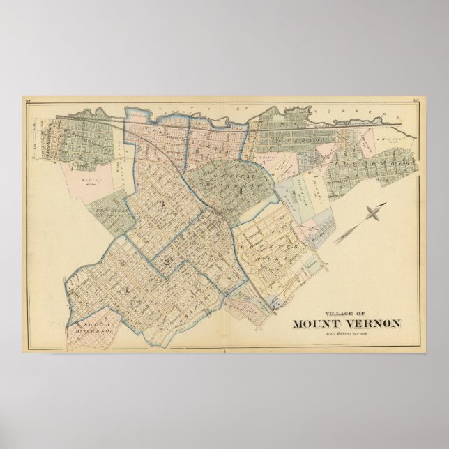 Poster Monte Vernon, Nova Iorque (Frente)