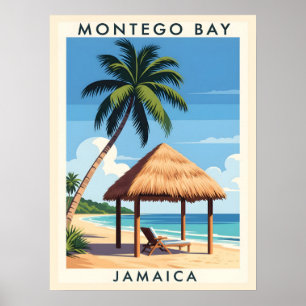 Poster Montego Bay Jamaica Viagem Art - TROPICAL ISLAND