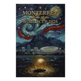 Pôster Monterrey 2026 Futebol Arte de Futebol de Luxo par