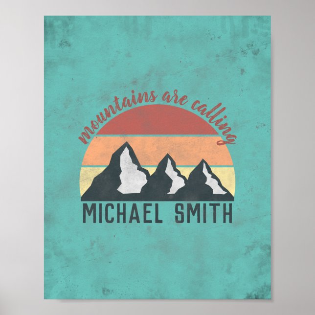 Poster Montes de pastos de safra chamam monograma (Frente)