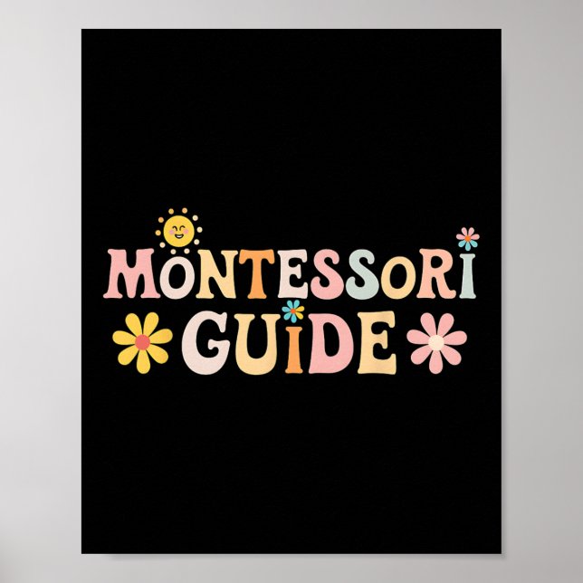 Poster Montessori Guide Back To School First Day Of Schoo (Frente)