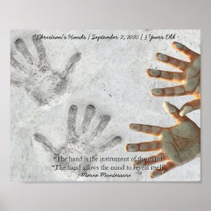 Poster Montessori Sensorial Hands Citação