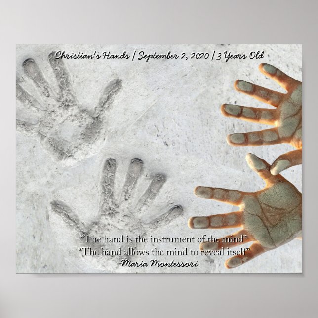 Poster Montessori Sensorial Hands Cote Keepsaoket (Frente)