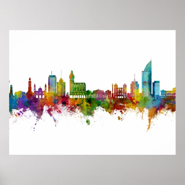 Poster Montevideo Skyline Uruguai (Frente)