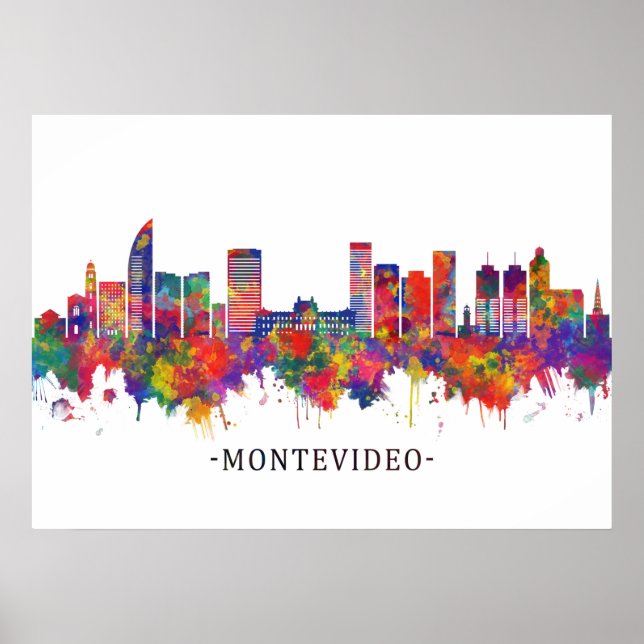 Poster Montevideo Uruguai Skyline (Frente)
