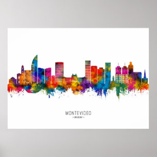 Poster Montevideo Uruguai Skyline