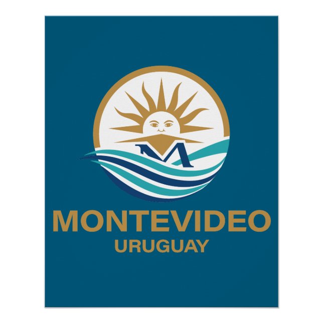 Pôster Montevidéu Uruguai América do Sul (Frente)