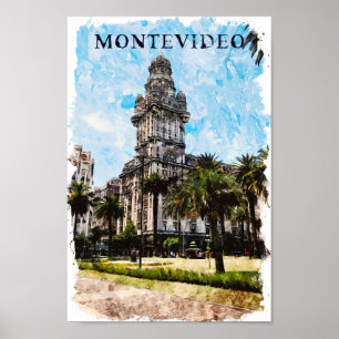 Poster Montevidéu Uruguai City View