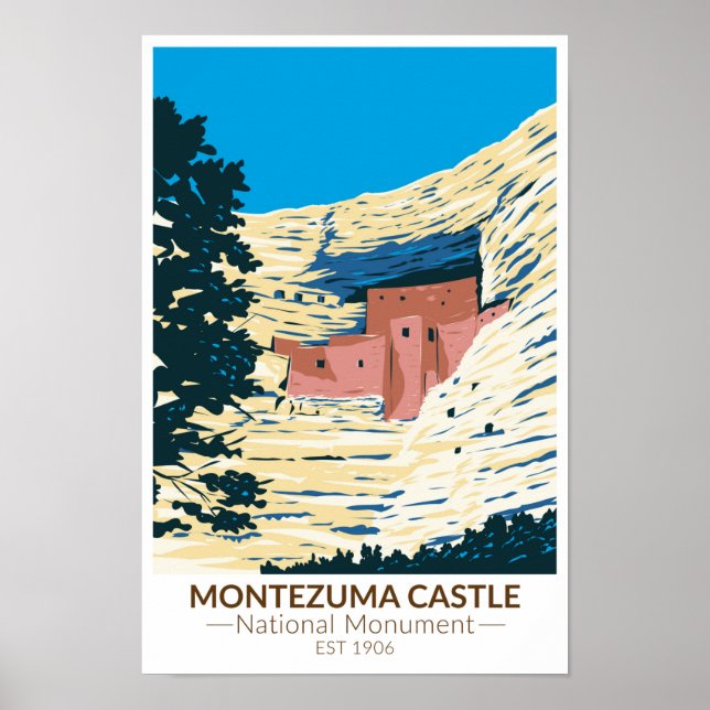 Poster Montezuma Castle National Monuument Arizona Vintag (Frente)