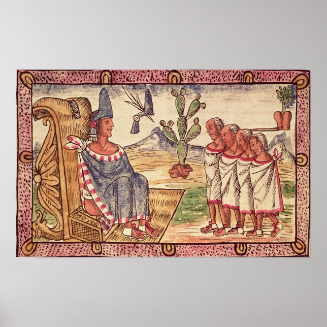 Pôster Montezuma II e os seus enviados espanhóis (Frente)